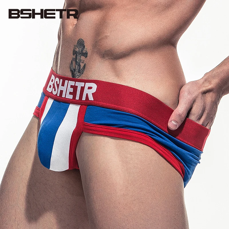 

BSHETR Brand 2018 1Pcs/lot Men Underwear Cotton Men's Briefs Slip Underpants Soft Pants U Convex Pouch Sexy Male Panties Gay Men