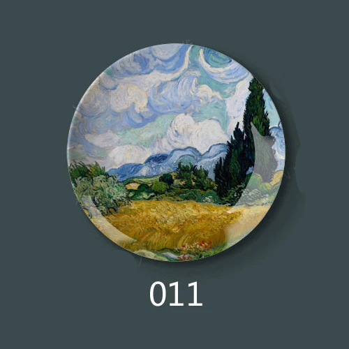 8 дюймов Ван Гог живопись фарфоровая декоративная настенная подвесная тарелка сиденье диск керамический диск Art Nouveau - Цвет: 11