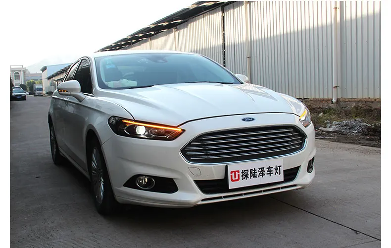 KOWELL автомобильный Стайлинг для Ford Mondeo 2013- светодиодный головной светильник для Fusion Головной фонарь СВЕТОДИОДНЫЙ дневной ходовой светильник светодиодный DRL Bi-Xenon HID