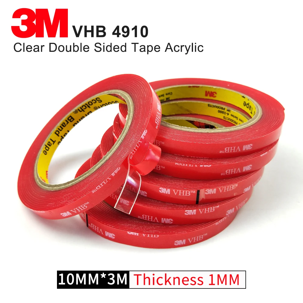 

1Roll 10MMx3M High temperature transparent acrylic foam tape,3M VHB 4910 1MM Thickness double sided tape