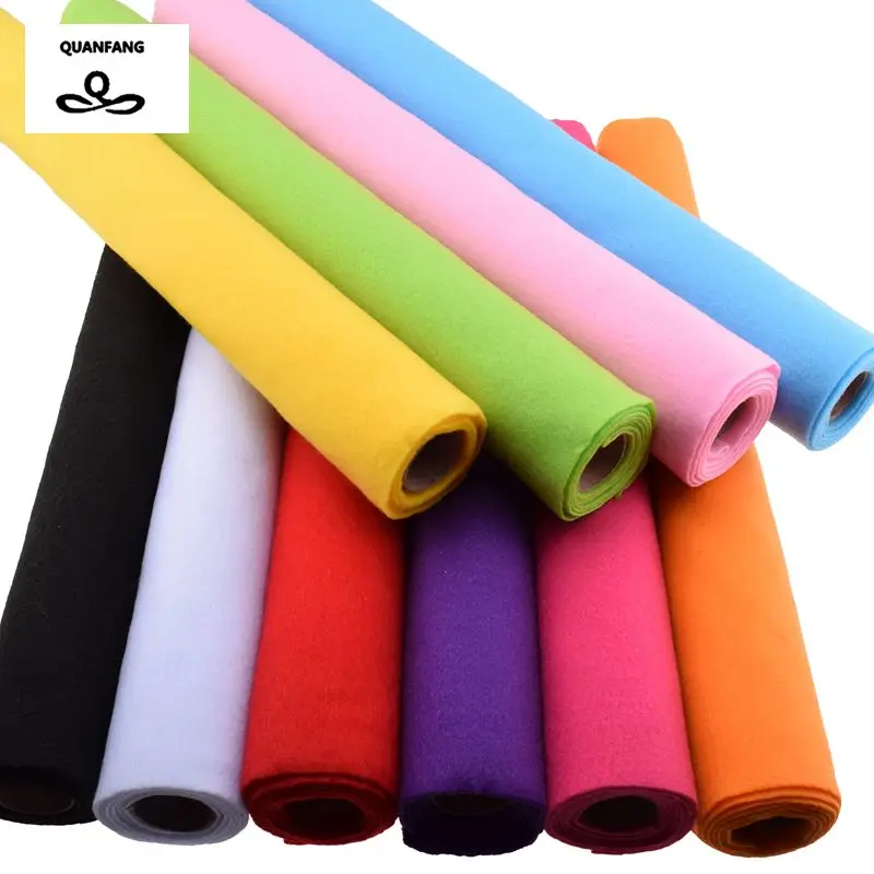 Non Woven Felt Fabric 2mm Thickness Polyester Soft Felt Home Decoration Pattern Bundle For Sewing Dolls Crafts 45x90cm felt fabric sheet