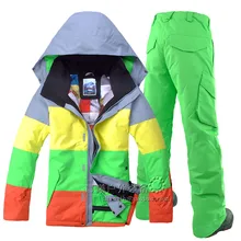 GSOU SOWN мужской лыжный костюм с двойной пластиной s и уличный спортивный лыжный костюм для активного отдыха цветной водонепроницаемый ветрозащитный Лыжная куртка и лыжные штаны