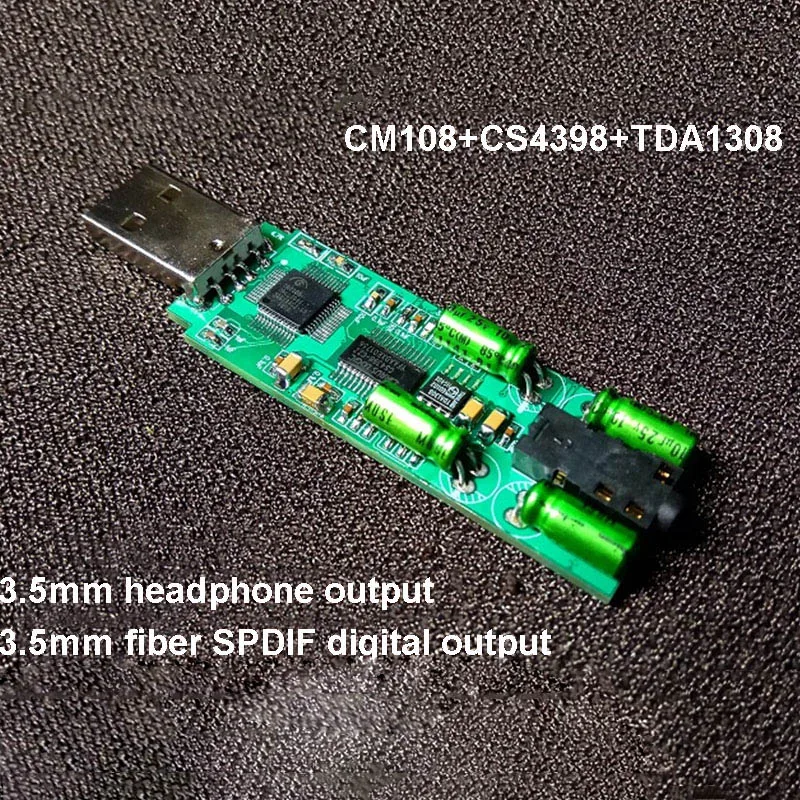 1 шт. USB OTG Amp CM108 CS4398 TDA1308 декодер DAC доска Поддержка оптический SPDIF цифровой сигнал