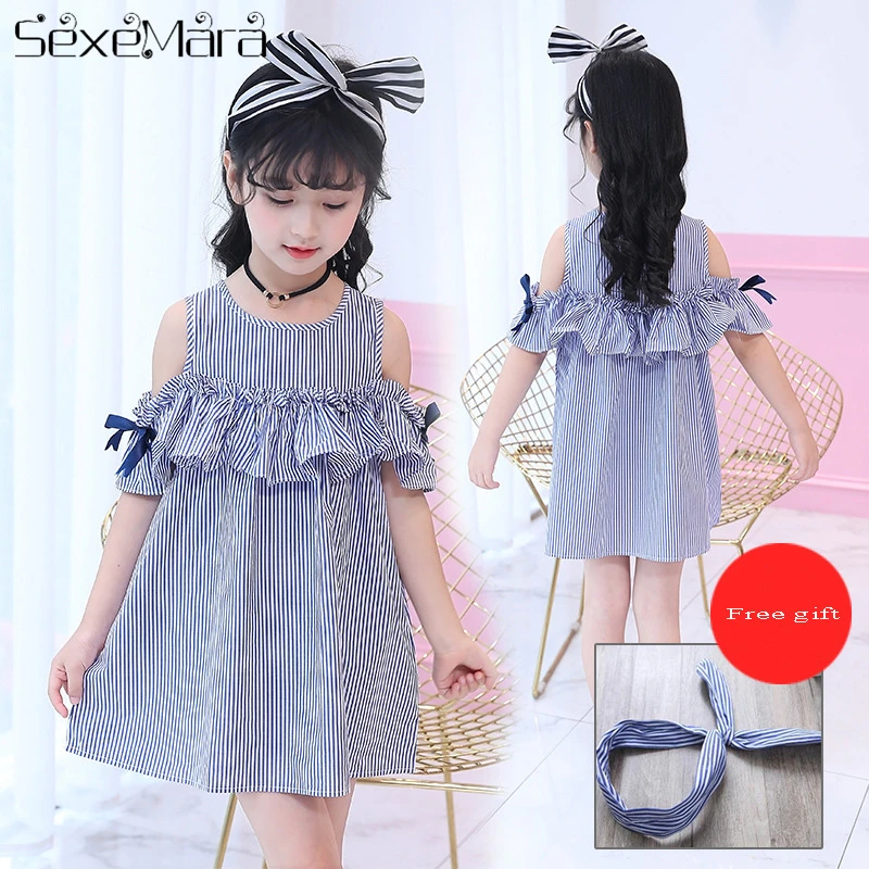 

SexeMara New spring Summer Clothing Princess Stripes Dress clothes for girls children `s dress surprise kids dresses for girls