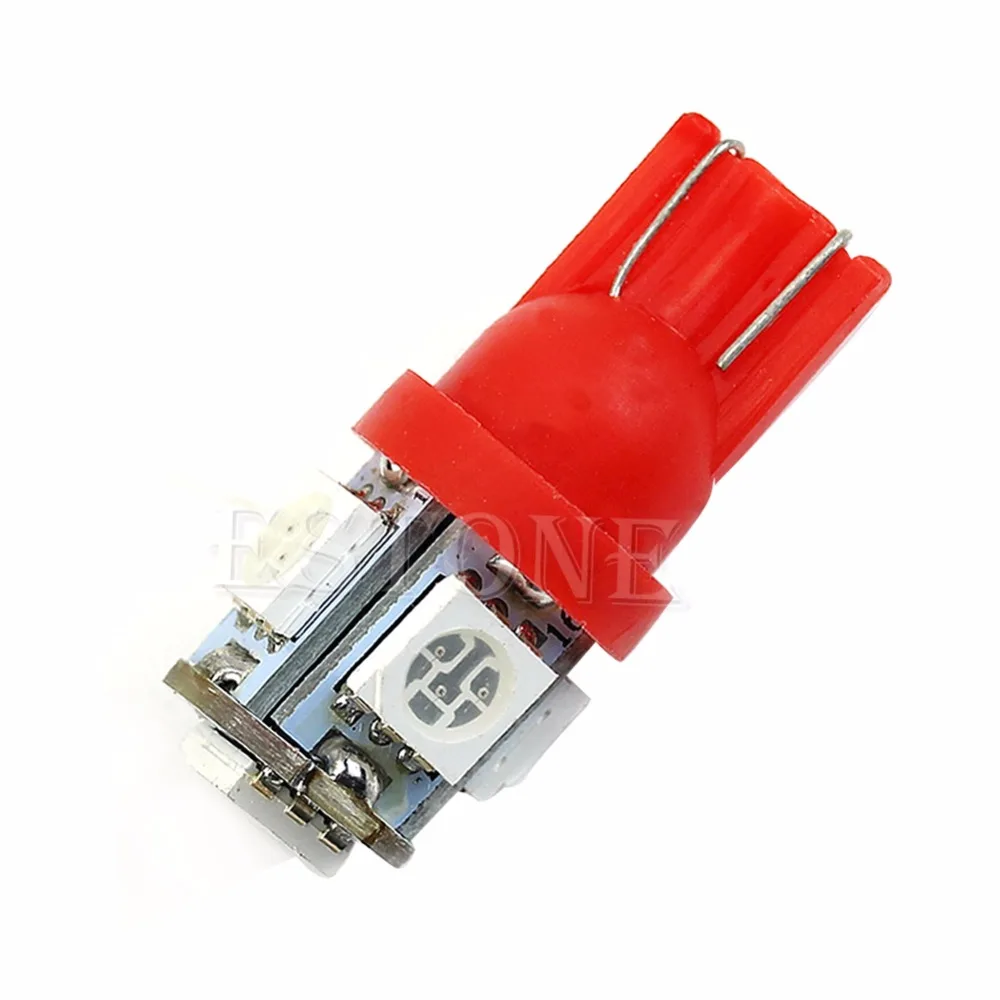 Супер яркий 5050 5-светодиодный SMD 194 168 W5W красный светильник на танкетке
