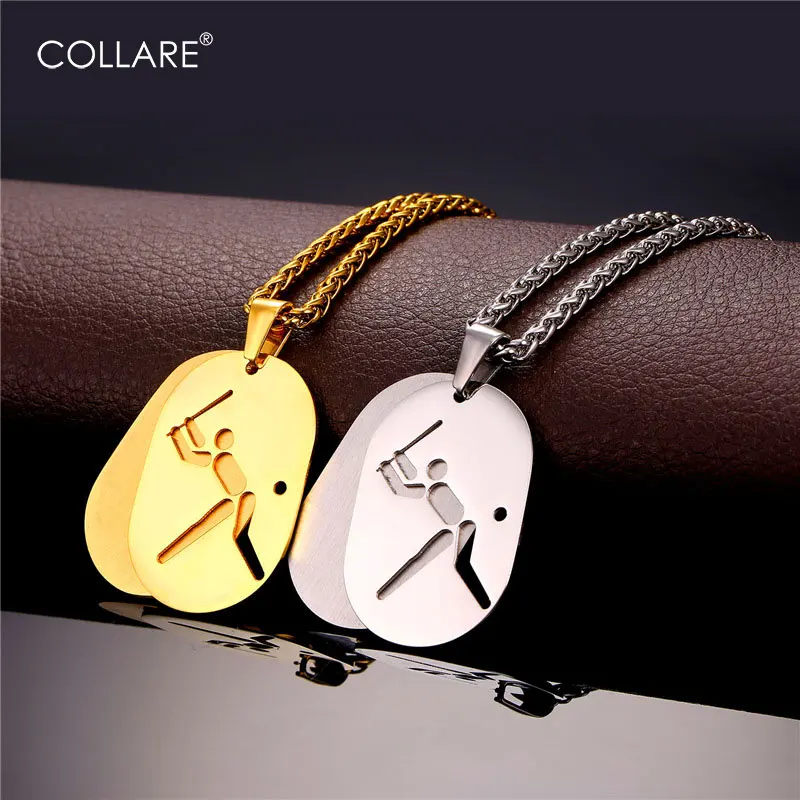 Collare Baseball Sport Gym Men Jewelry Necklaces & Pendants Stainless