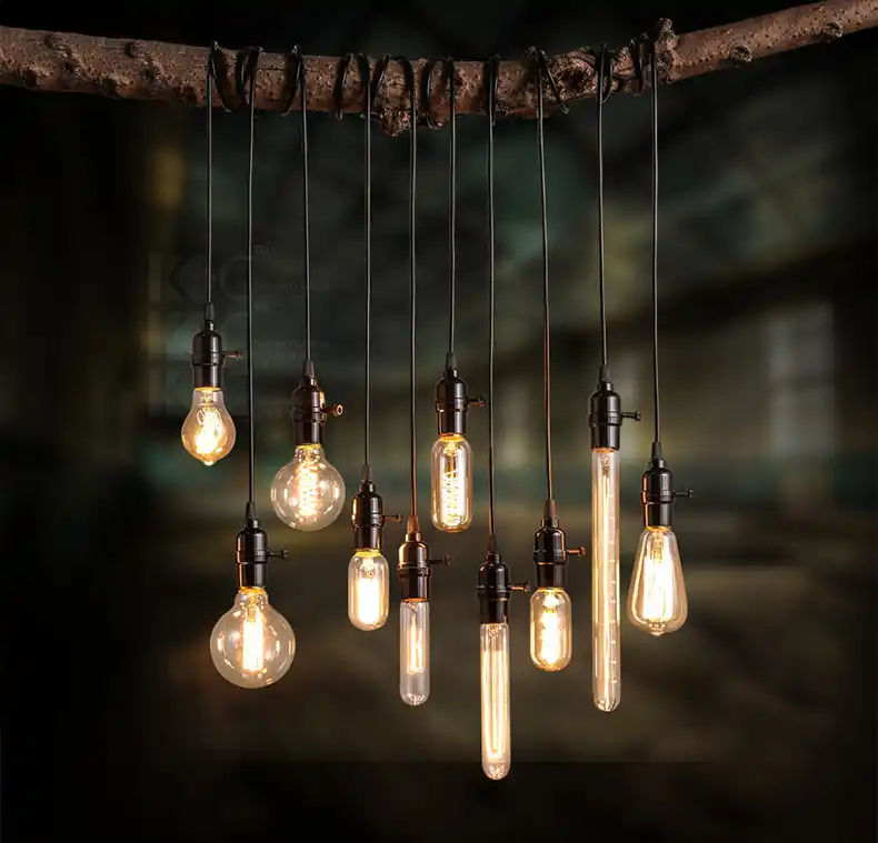 Retro Black Light LOFT Pendant Creative Restaurant Bar Light Bulb Single  American Industrial Home Lighting Living Room Coffee|Chandeliers| -  AliExpress