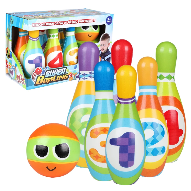 6 Pieces/set Pu Soft Bowling Ball For Children Colorful Toys Kids