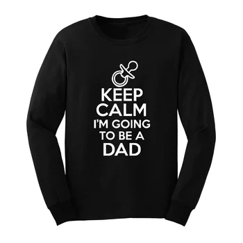 

Loo Show Mens Keep Calm I'm Going To Be A Dad Father Novelty Long Sleeve T-Shirts Casual Men Tee