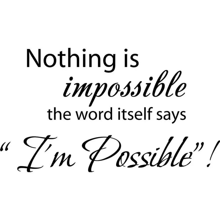 Home Decor Nothing Is Impossible Wall Art Home Decor Decal Sticker wall sticker Home Deco mirror AU6 Home Decor Nothing Is Impossible Wall Art Home Decor Decal Sticker wall sticker Home Deco mirror AU6