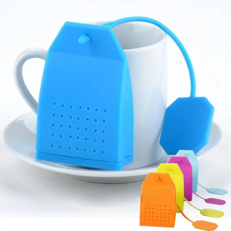 

Hot Bag Style Silicone Tea Strainer Herbal Spice Infuser Filter Diffuser Kitchen (Random Color)