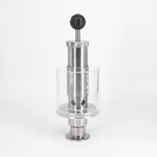 1.5" Tri Clamp 0.2-2.2 Bar Adjustable Pressure Relief Direct Safety Valve Sanitary SUS304 Stainless Steel Beer Brew