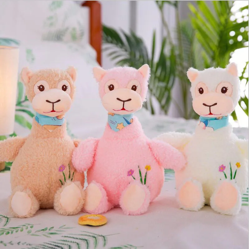 

New Style Cute Wearing Scarf Alpaca Plush Toy Stuffed Animal Plush Doll Toys Children Birthday & Christmas Gift