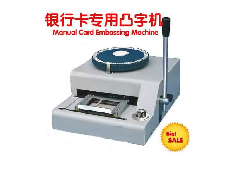 Manual PVC card embosser machine Convex code machine 68 words and codes