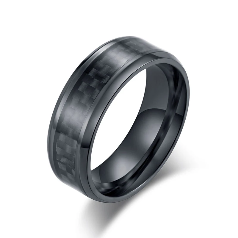 val Madeliefje Kindercentrum Fashion Rvs Carbon Fiber Ring Voor Mannen Vrouwen Paar Ring Zwart Zilver  Kleur Mannelijke Sieraden Accessoires|Ringen| - AliExpress