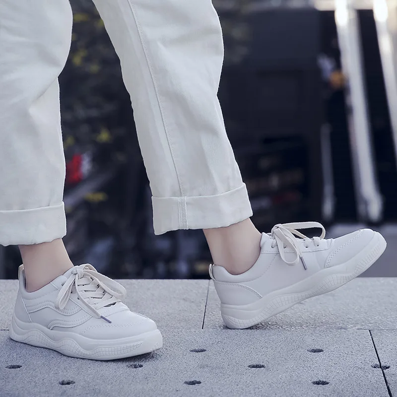 

Woman Shoes 2019 Spring New White Female Platform Sneakers Women Casual Female Shoes