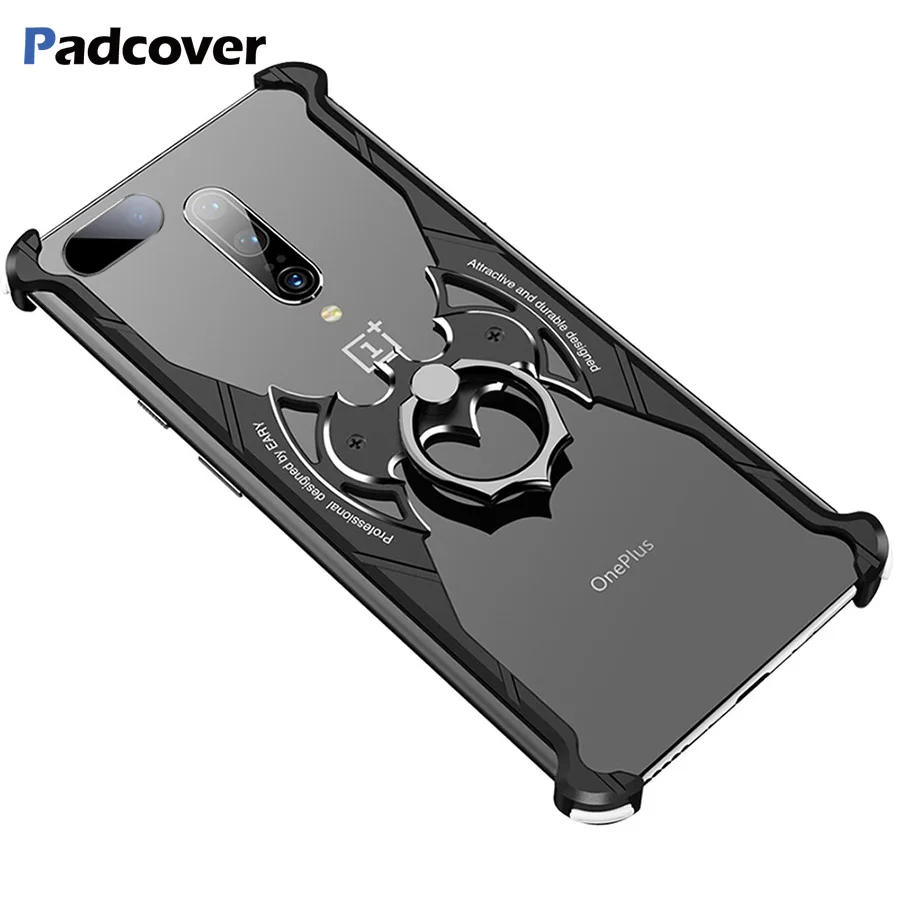 

PADCOVER OnePlus 7 Series Mobile Shell Half Pack Metal Frame Personality Batman Cover Ultra-thin All-inclusive Drop Hard Case