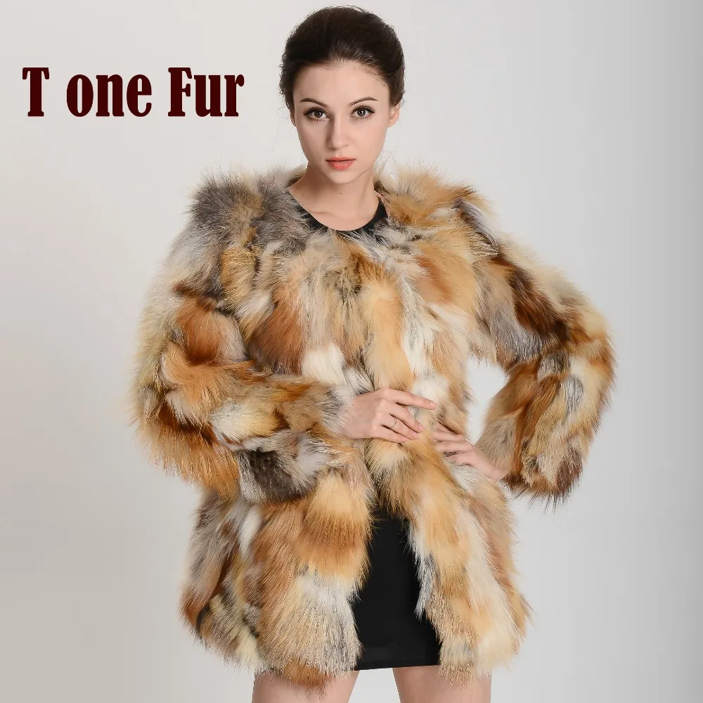 Luxury Real Fox Fur Coat Genuine Good Quality Top Rated Natural Fox Fur Coat Free Shipping