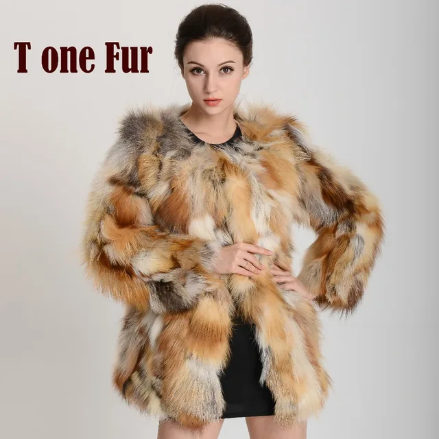 Luxury Real Fox Fur Coat Genuine Good quality top rated Natural Fox Fur