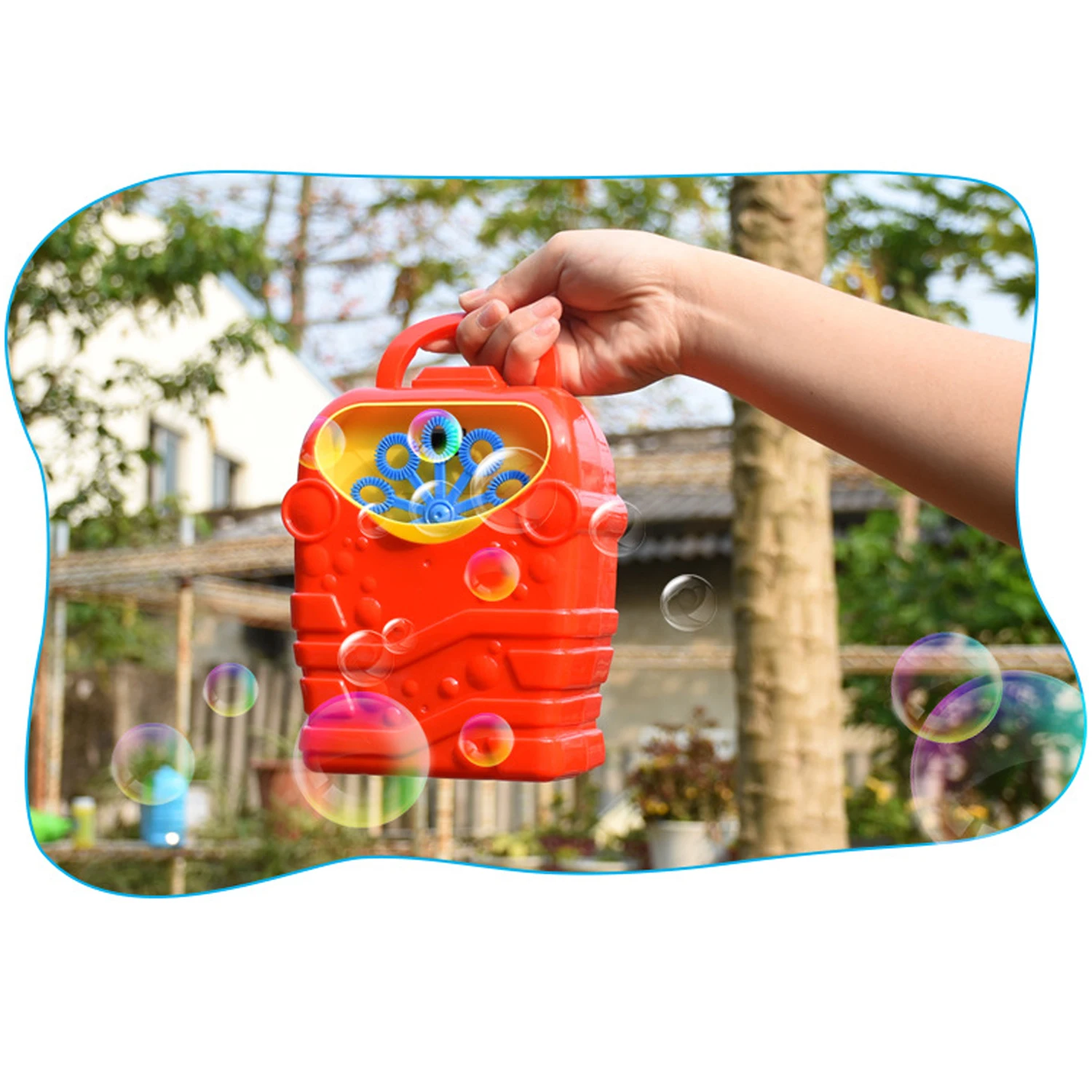 discounted  Kids Cute Funny Red Cartoon Automatic Electric Bubble Machine Blower Handle Battery Powered Outdoor