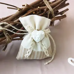 10 шт узор Сердце Drawstring Подарочные мешки из ткани ювелирные сумки сувенир для свадебной вечеринки держатель