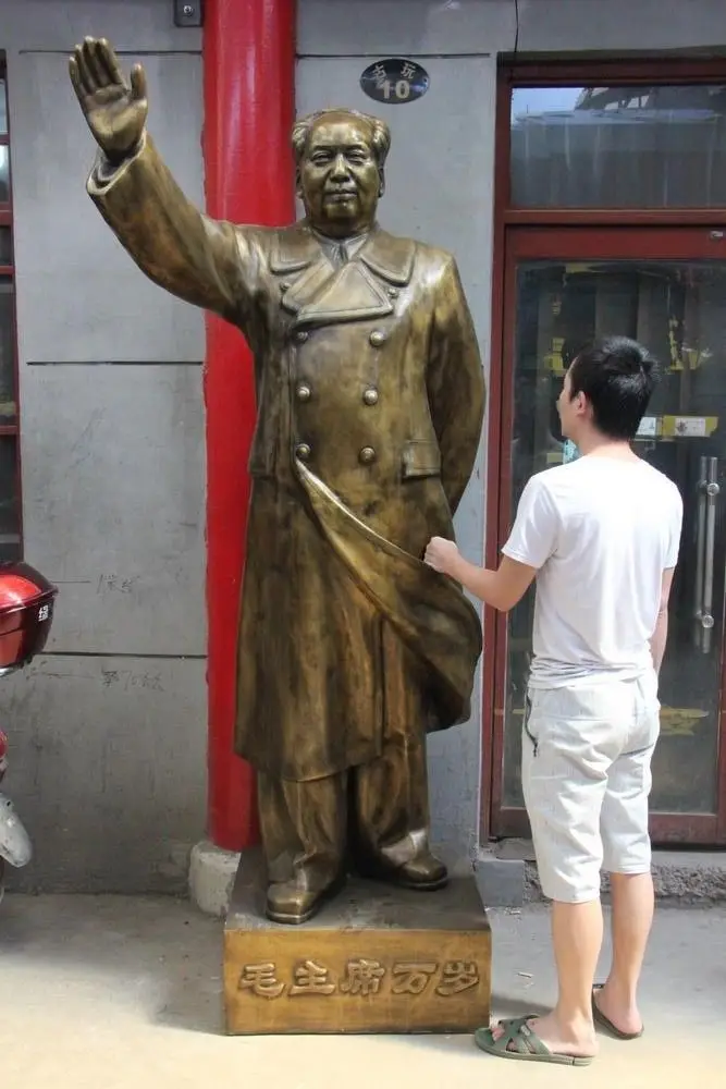 

91" China Copper Bronze Standing Great Leader Mao ZeDong Chairman Mao Statue
