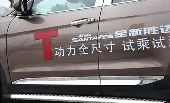 

CAR SIDE DOOR BODY PROTECTOR Molding COVER TRIM FOR Hyundai Santa Fe IX45 2013 2014 2015 2016 2017 High quality stainless steel