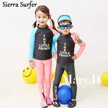Детские купальники для девочек, г., детский купальник, милые детские купальники, костюм для мальчиков с длинными рукавами и буквенным принтом, большие Fj36, детские купальники