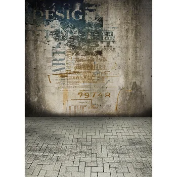 

Thin vinyl fabric cloth Printed old vintage wall brick floor photography background backdrop for children photo Studio