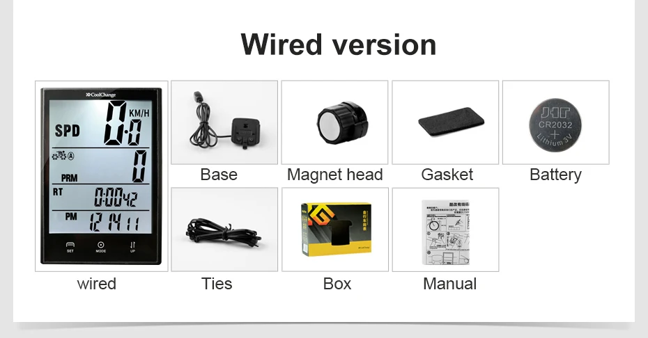 CoolChange велосипедный компьютер водонепроницаемый большой экран велосипедный одометр беспроводной и проводной Секундомер MTB Велосипедный компьютер Спидометр