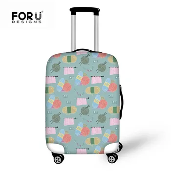 

FORUDESIGNS Wool Cartoon Suitcase Cover Baggage Bag Thick For Girls Travel Cute Printing Brand Designer Luggage Covers Dustproof