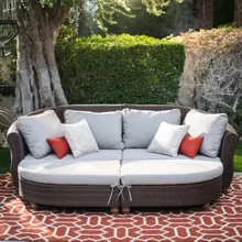 Прямая с фабрики, уличная мебель для гостиной с изогнутой спинкой, диван для любой погоды