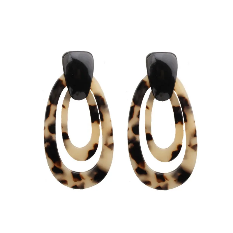 

2019 new jewelry personality wild acetic acid sheet temperament leopard earrings women's jewelry wholesale