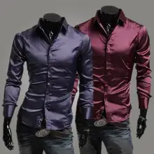 Горячая мужские рубашки прилив продукт эмуляции Шелковый Блестящий cultivate one's morality для отдыха мужская рубашка с длинным рукавом