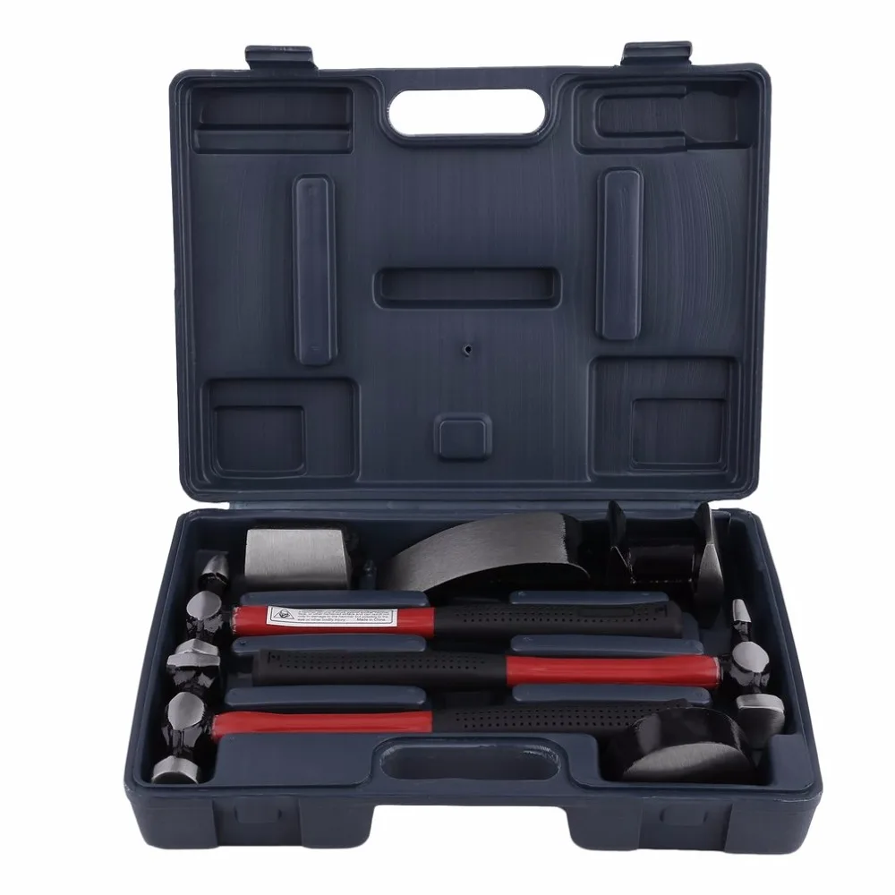 

7 Pcs Automotive Sheet Metal Repair Set Sand Hammers With Red Plastic Handle 7 Pcs Car Auto Body Panel Repair Tool Kit Hot Sale