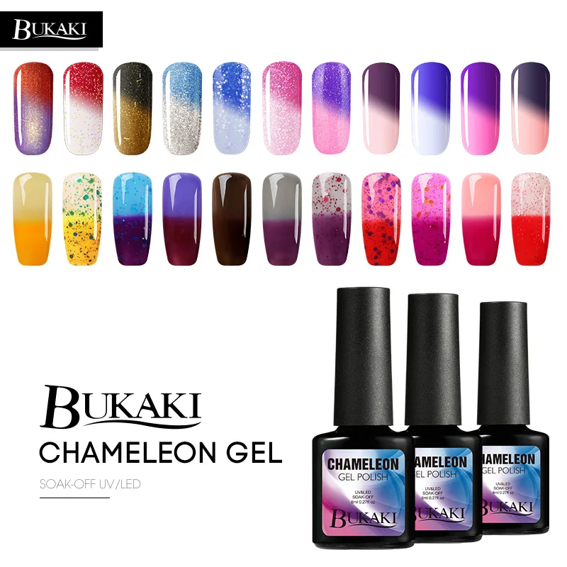 Bukaki 1pcs Temperature Color Change Nail Polish Nail Art Uv Gel