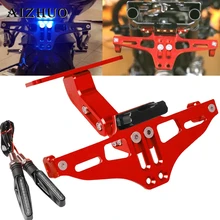 Универсальный держатель номерного знака мотоцикла светодиодный держатель Номера для Yamaha Fazer 600 honda cb650r suzuki gsxr 600 k5 sv650 trk502