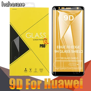 

100pcs 9D Curved Full Cover Tempered Glass For Huawei Honor V20 20 20i 10 Lite 9S 9E 8S 8X Max HD Anti-Scratch With Yellow Box