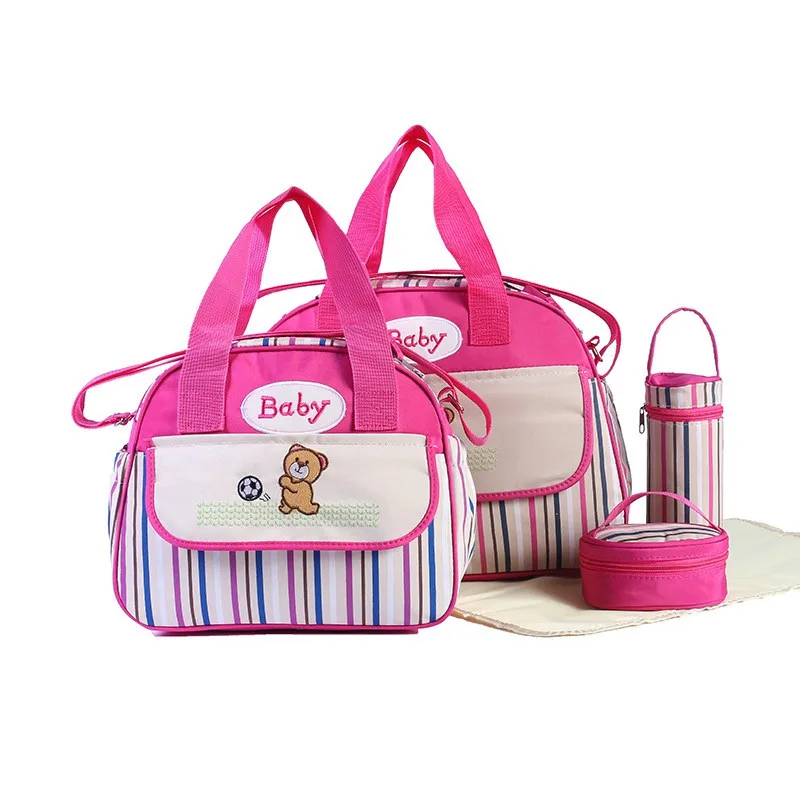 MOTOHOOD Striped Baby Diaper Bag Baby Care Nappy Bag Stroller Handbags For Moms Organizer Baby Carriage Bag 4015.530cm  (9)