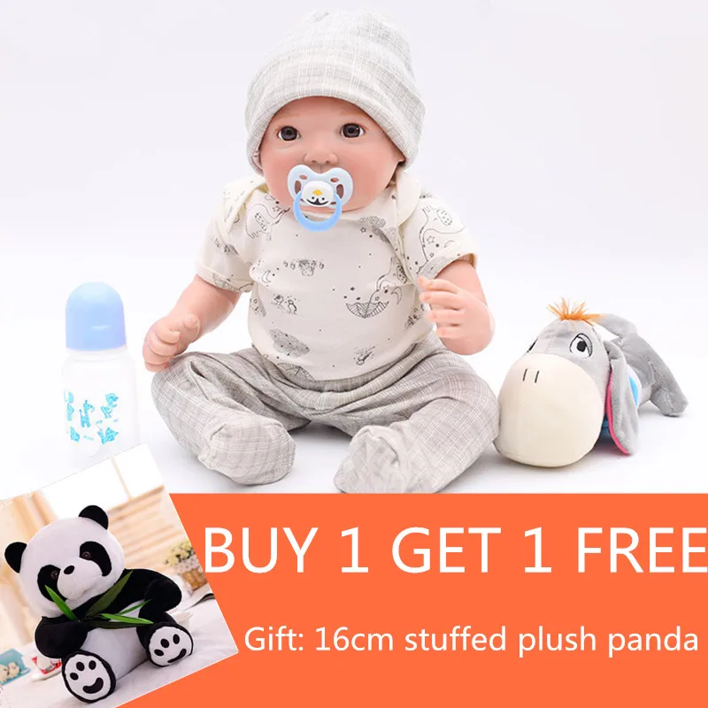 

50cm 20inch Silicone Bebe Reborn Baby Doll Toy Lifelike Pink Princess Dress Newborn Babies Doll Birthday Gift Buy Get 1 for free