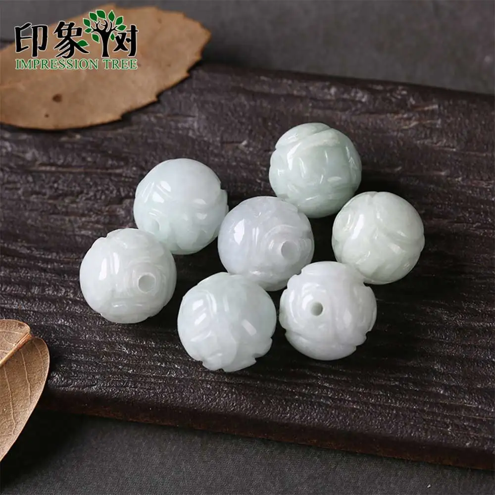 

Gem Jad Round Loose Bead 8pc 12x12mm Natural Jadeite Round Dragon Carve Bead Fit Handmade Necklace For DIY Jewelry Making 18016