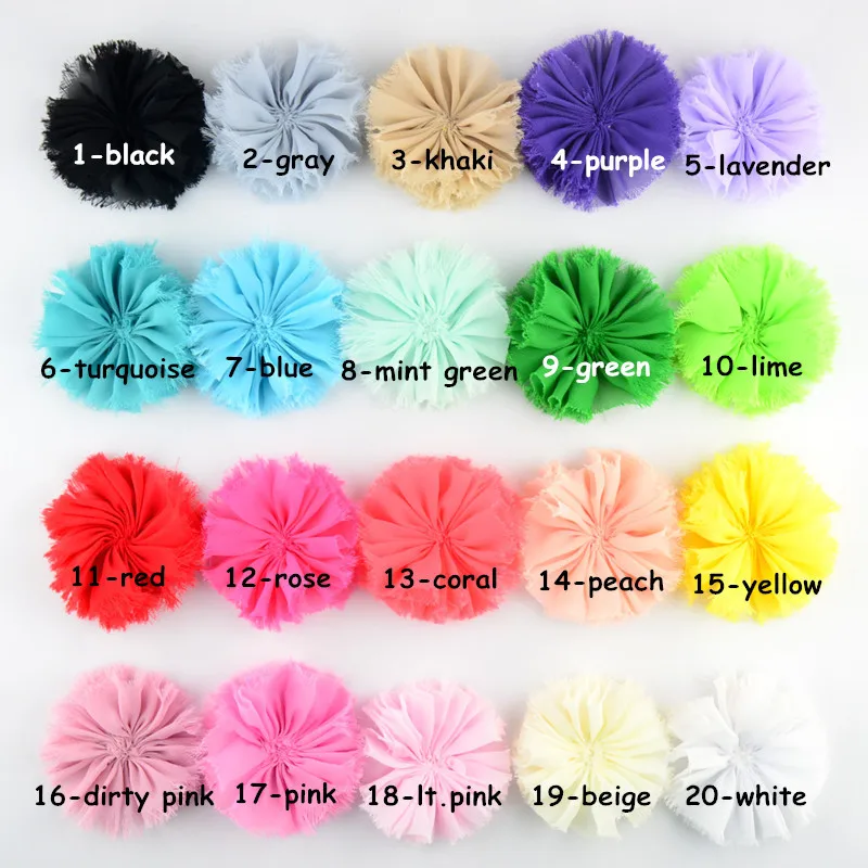 

30 pcs/lot , 8 cm frayed ballerina chiffon flowers , chiffon shabby flowers DIY apparel hair headwear accessories Supplies