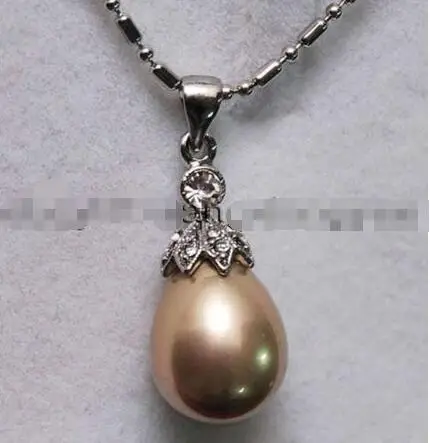 

Hot sale new Style >>>>>12X16mm Chocolate shell pearl pendant necklace 18''