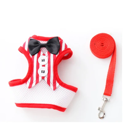 PUPISHE Pet Dog Harness Tuxedo Wedding Dog Harness Cat Harness and Leash Set for Small Dog Soft Mesh Bow Adjustable Chihuahua