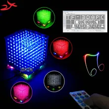 Новый 3D 8 S 8x8x8 мини mp3 музыка света cubeeds комплект встроенный звуковой спектр для TF карты, светодиодные электронные diy kit