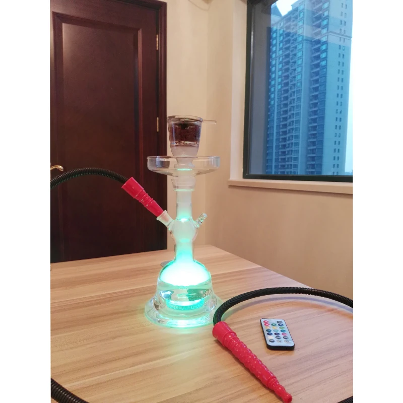 Стеклянный кальян наргиле для курения водопровод кальян Cachimba Nargile Chicha с светодиодный светильник и пультом дистанционного управления