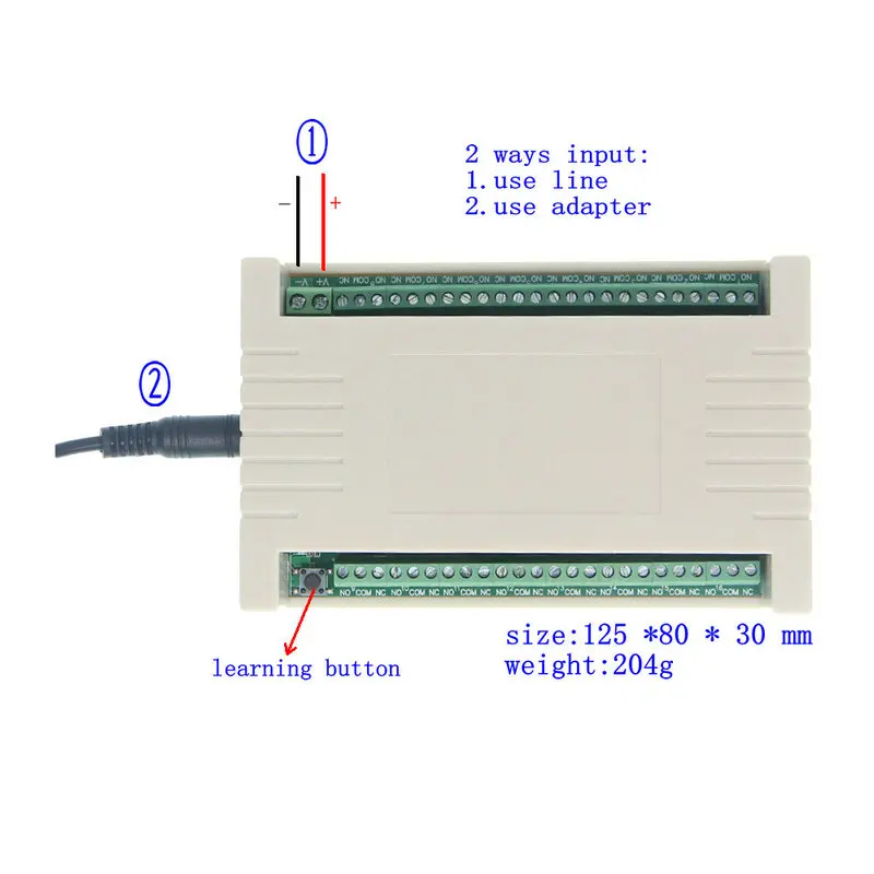 DC 12V 24V 16 CH каналов 16CH RF беспроводной переключатель системы дистанционного управления, передатчик+ приемник, 315/433 MHz