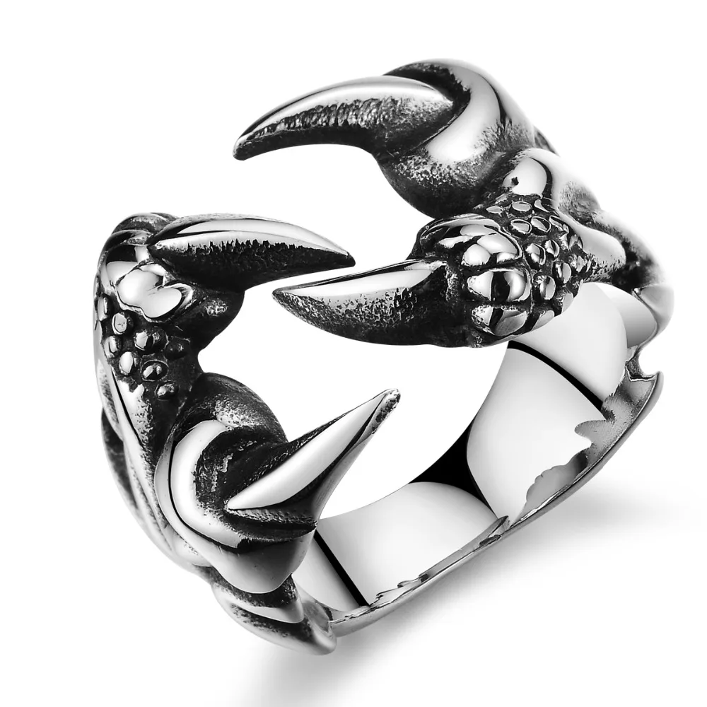 

Fashion Trend Stainless Steel eagle claw shape Ring Personality NGothic Ring for men NO.QLJZ038