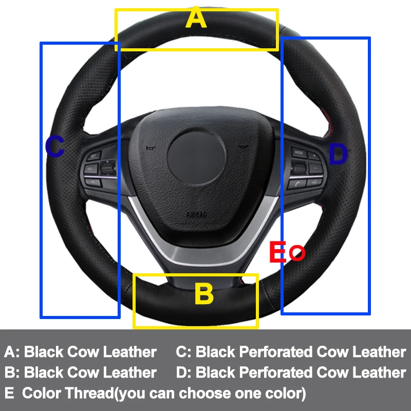 Ручное шитье чехол рулевого колеса автомобиля Volant Топ Слои из коровьей кожи для BMW F25 X3 2011 2012 2013 F26 X4