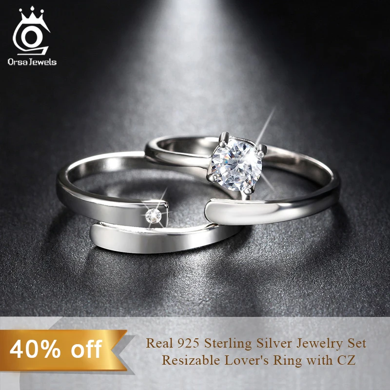 ORSA JEWELS 925 Silver Ring Set with CZ Fine Jewelry for